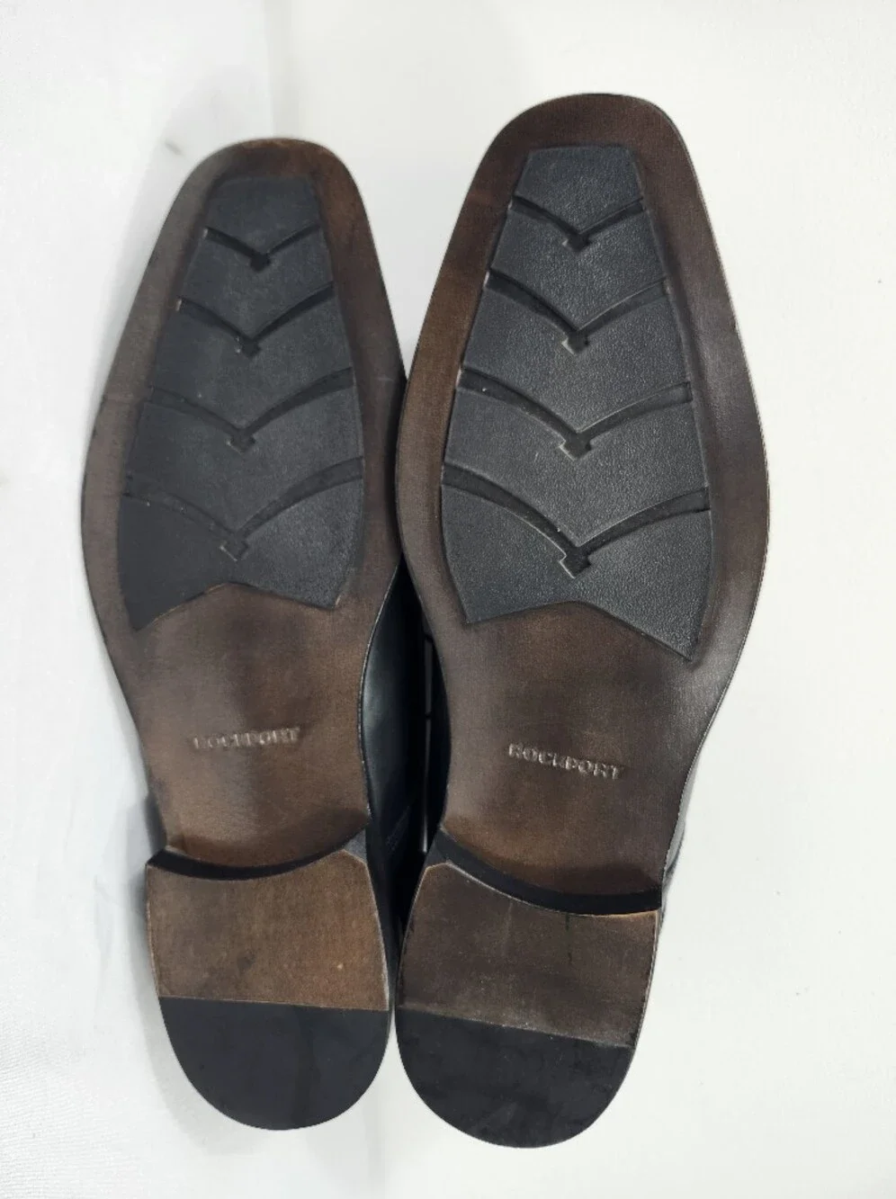 Rockport Adiprene Men's 11.5 Black Leather Apron Toe Lace-Up Derbys Dress Shoes